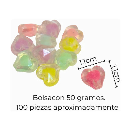 50 Gramos Abalorio Cuencas Separador Bisutería Figuras Corazón Encapsulado