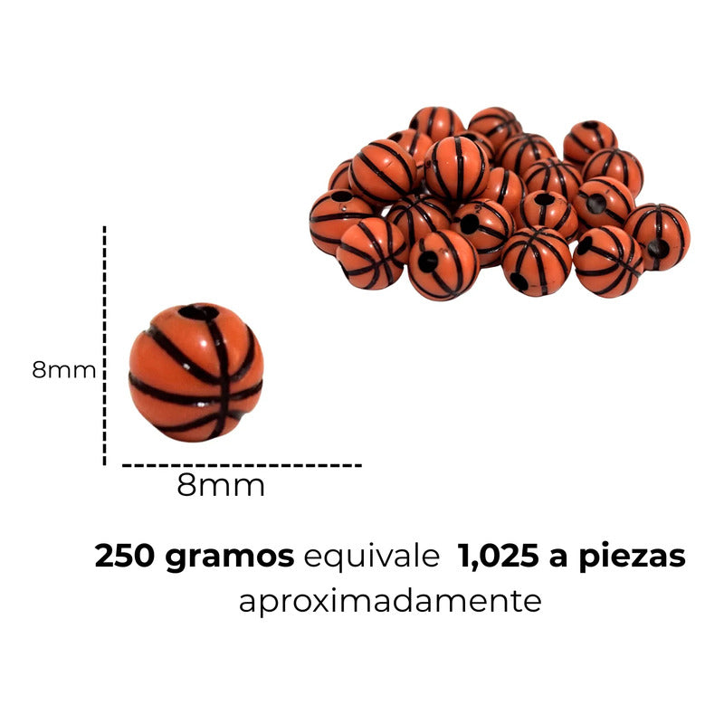 250 Grmos Abalorio Separador Acrílico Cuenca Bisutería Balon Basket 8mm