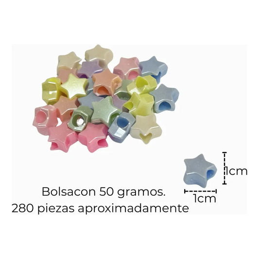 50 Gramos Abalorio Cuencas Separador Bisutería Figuras Estrella Mate