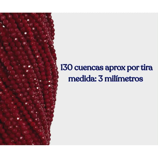 5 Tiras Cristal Checo Facetado 3mm Abalorio Bisutería 650pcs