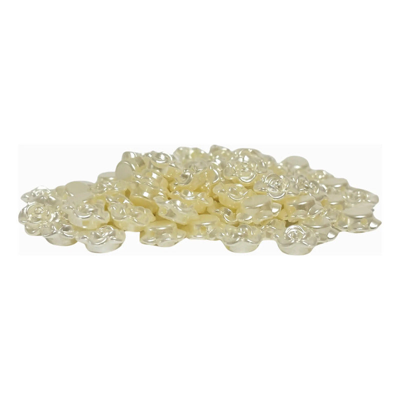 150 Pcs Abalorio Separador Acrílico Flor Para Bisutería Beige