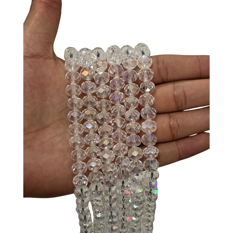 3tiras Cristal Checo Facetado 10mm Abalorio Bisutería 200pcs Transparente Tornasol