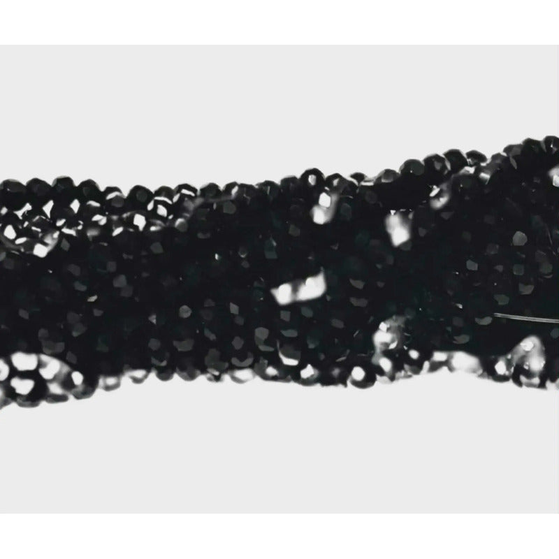 5 Tiras Cristal Checo Facetado 3mm Abalorio Bisutería 650pcs Negro