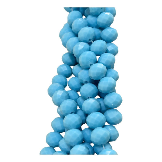 3tiras Cristal Checo Facetado 10mm Abalorio Bisutería 200pcs Azul Mate