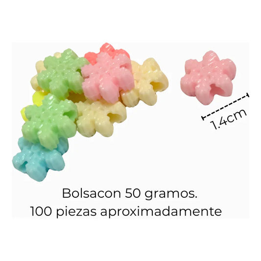 50 Gramos Abalorio Cuencas Separador Bisutería Figuras Copo Nieve