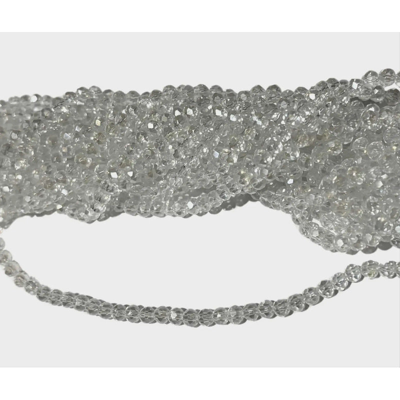 5 Tiras Cristal Checo Facetado 4mm Abalorio Bisutería 600pcs Transparente Tornasol