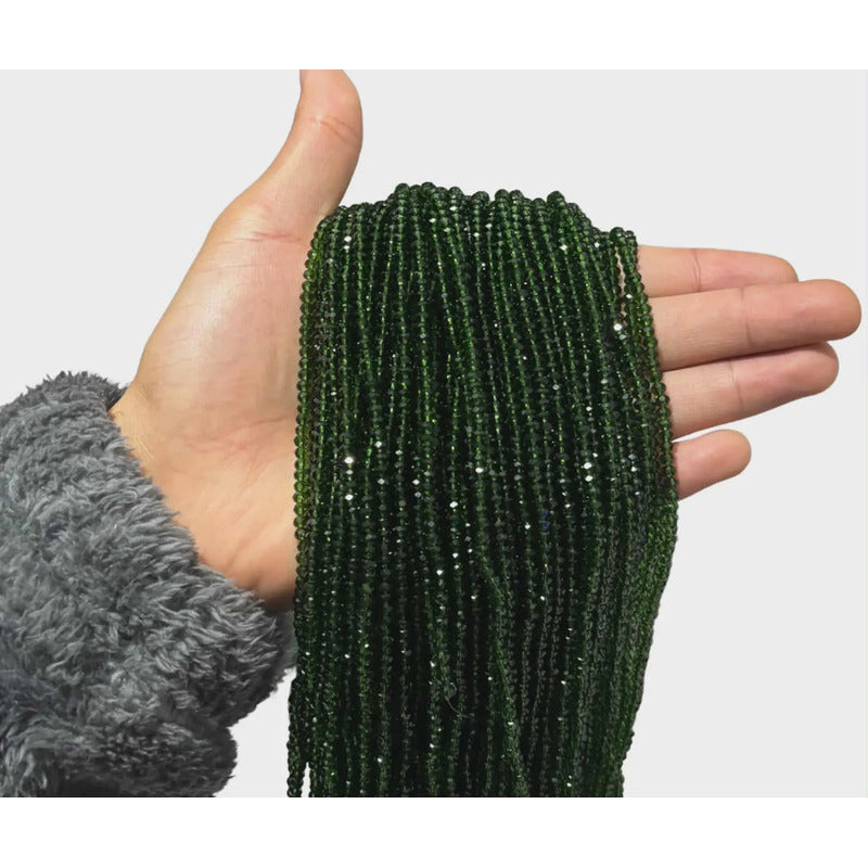 5 Tiras Cristal Checo Facetado 3mm Abalorio Bisutería 650pcs Verde Pino Transparente