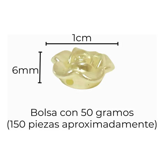 150 Pcs Abalorio Separador Acrílico Flor Para Bisutería Beige