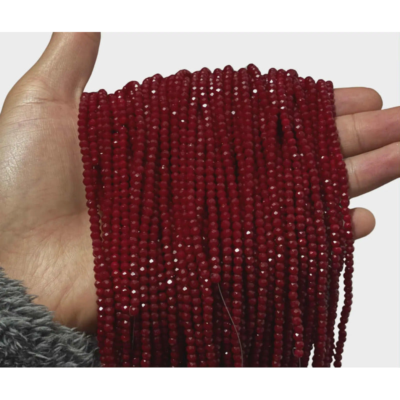 5 Tiras Cristal Checo Facetado 3mm Abalorio Bisutería 650pcs Rojo