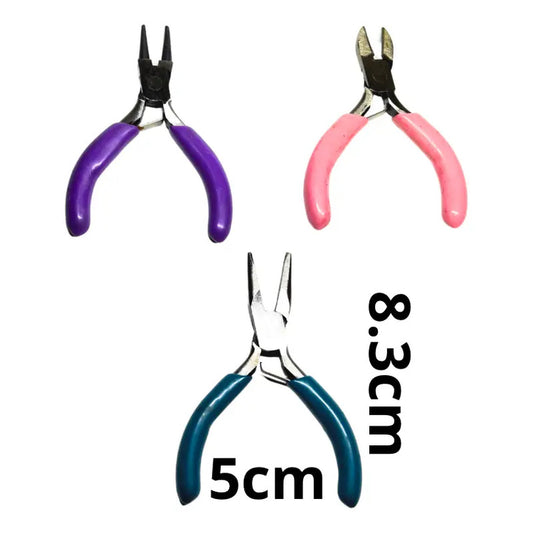 Kit 3 Mini Pinzas/corte,plana,engarce Para Bisutería Minis