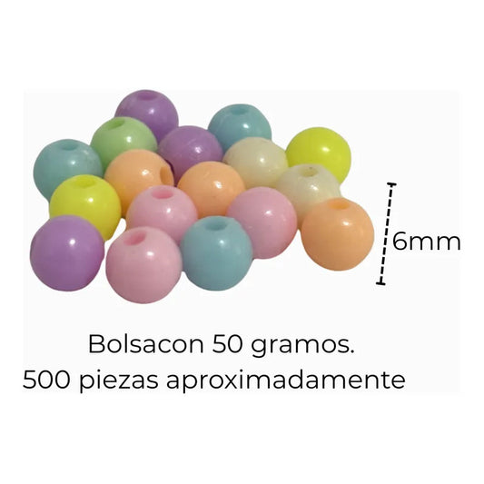 50 Gramos Abalorio Cuencas Separador Bisutería Figuras Bola 6mm