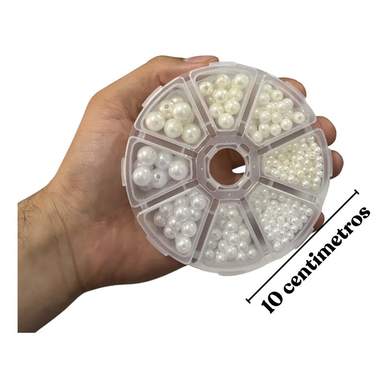 Set Perla Sintética Con Orificio Cuentas Acrílica Abalorio 380 Pcs