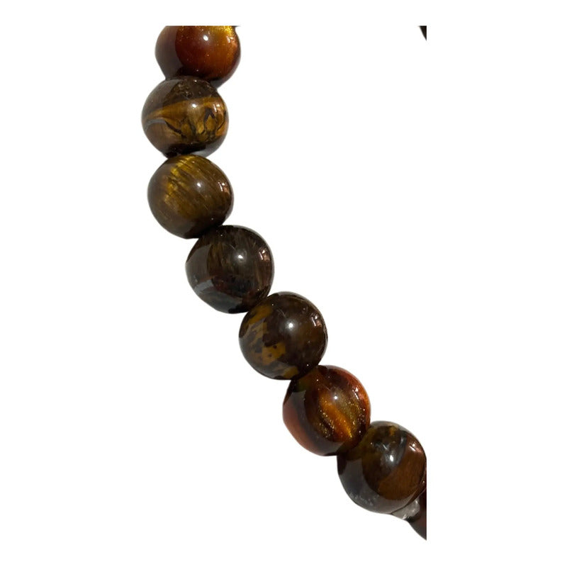 Pulsera Ojo De Tigre Tallado 8mm Protección Malas Energias Ojo De Tigre
