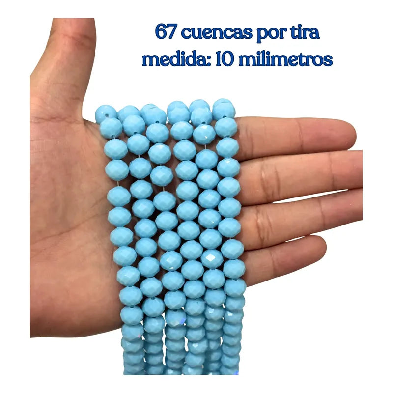 3tiras Cristal Checo Facetado 10mm Abalorio Bisutería 200pcs Azul Mate
