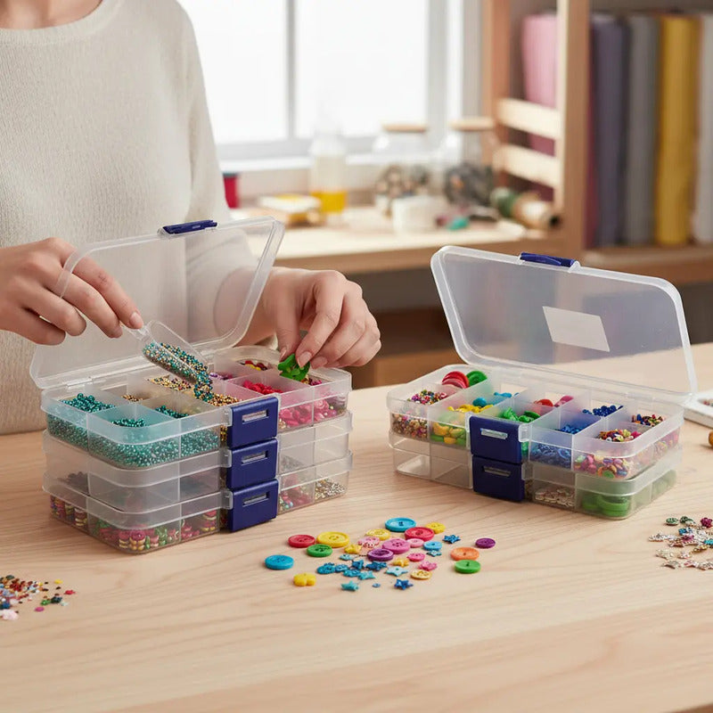 Set 10 Piezas Estuche Organizador Acrílico Caja Multiusos Transparente