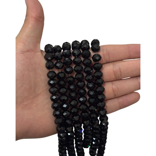 3tiras Cristal Checo Facetado 10mm Abalorio Bisutería 200pcs Negro