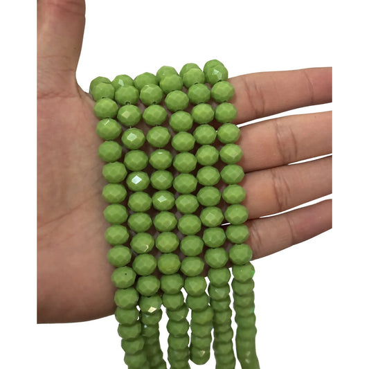 3tiras Cristal Checo Facetado 10mm Abalorio Bisutería 200pcs Verde Chícharo