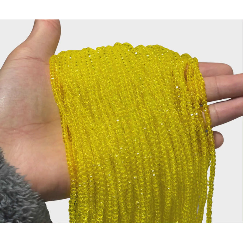 5 Tiras Cristal Checo Facetado 3mm Abalorio Bisutería 650pcs Amarillo Transparente