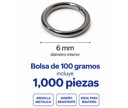 100 Gramos Argollas Metálicas  Bisutería