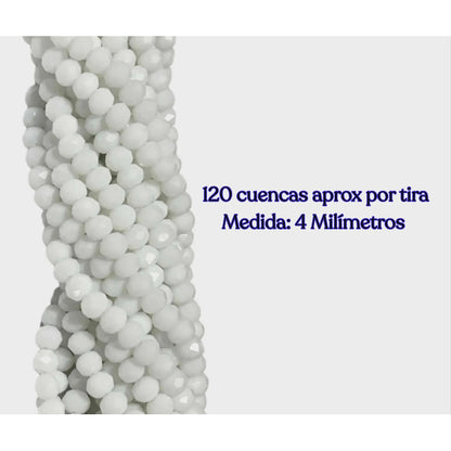 5 Tiras Cristal Checo Facetado 4mm Abalorio Bisutería 600pcs
