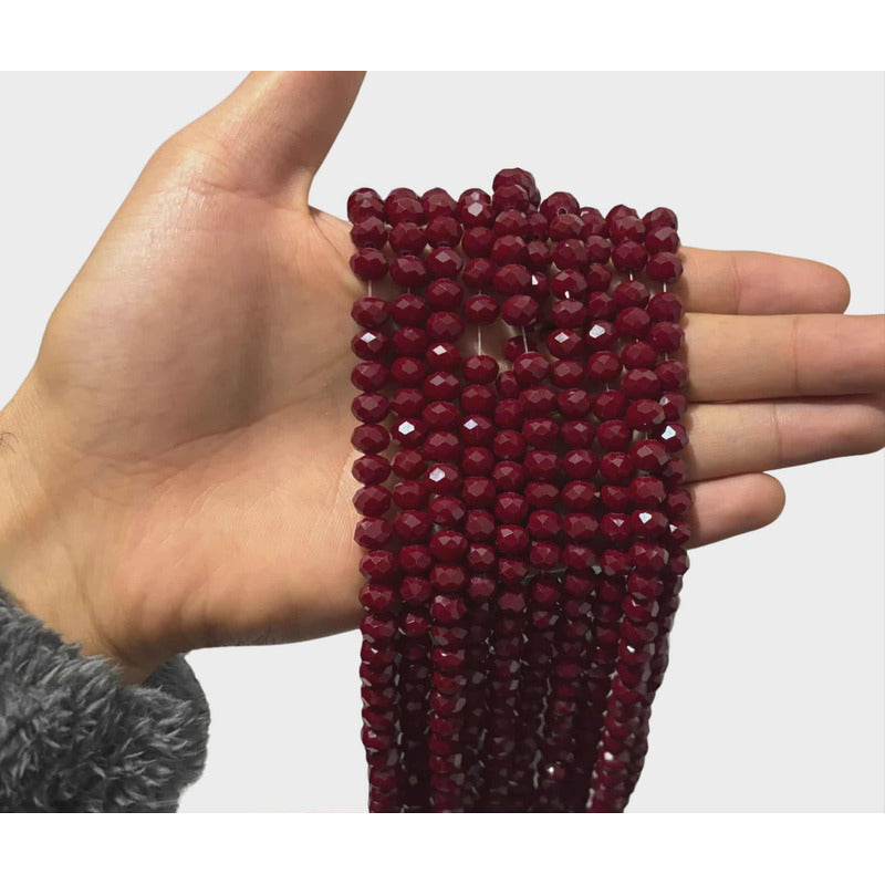 5 Tiras Cristal Checo Facetado 8mm Abalorio Bisutería 325pcs