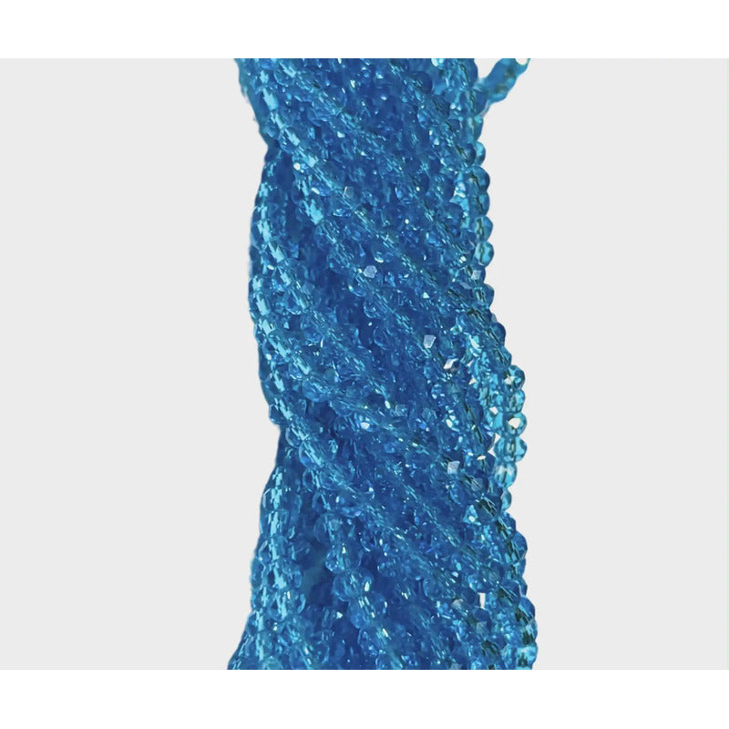 5 Tiras Cristal Checo Facetado 3mm Abalorio Bisutería 650pcs Azul Transparente