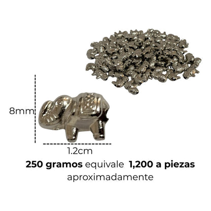 250 Grmos Abalorio Separador Acrílico Cuenca Bisutería Elefante Plateado