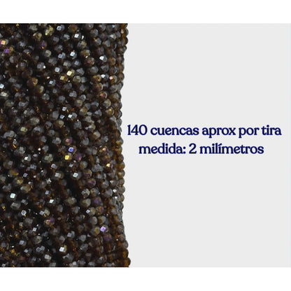 5 Tiras Cristal Checo Facetado 2mm Abalorio Bisutería 700pcs