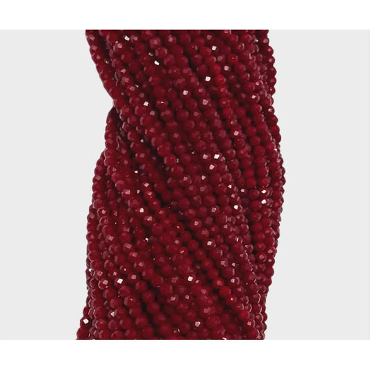 5 Tiras Cristal Checo Facetado 3mm Abalorio Bisutería 650pcs Rojo
