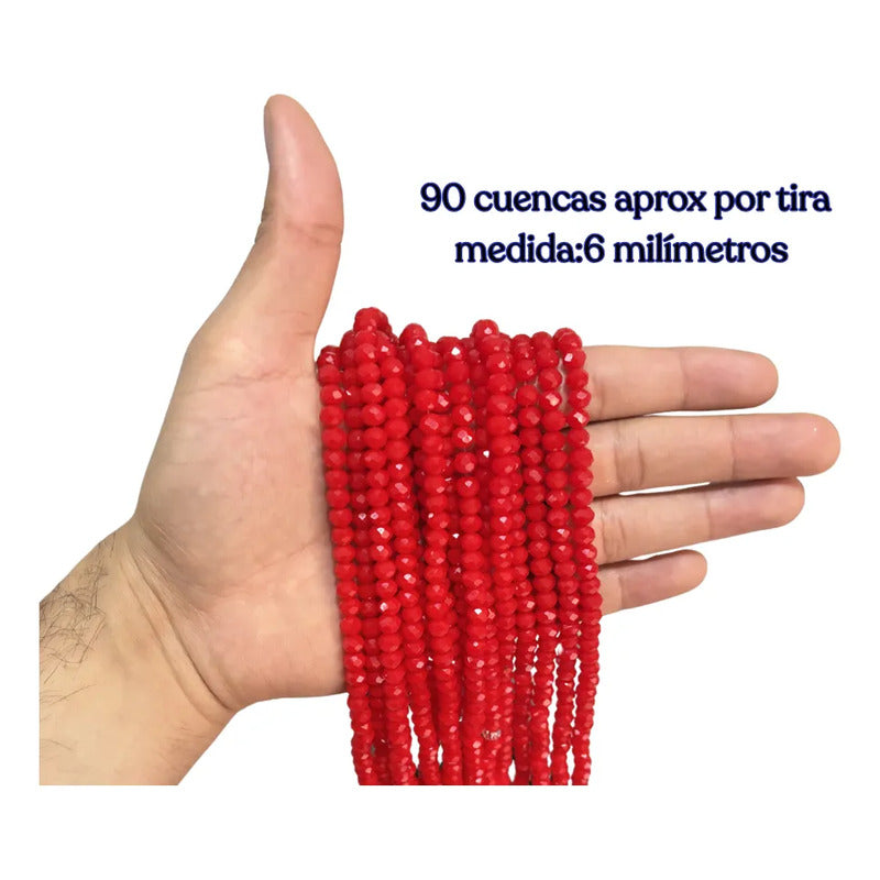 5 Tiras Cristal Checo Facetado 6mm Abalorio Bisutería 450pcs