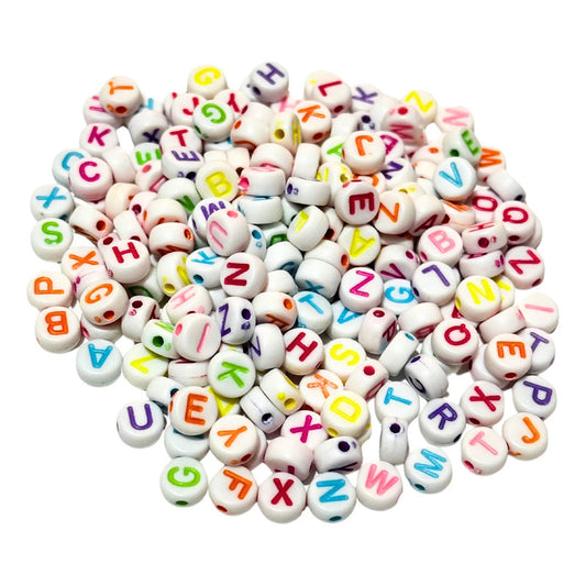 2,000 Piezas Luneta Abecedario Acrílica Pulseras Bisutería Abecedario Colores