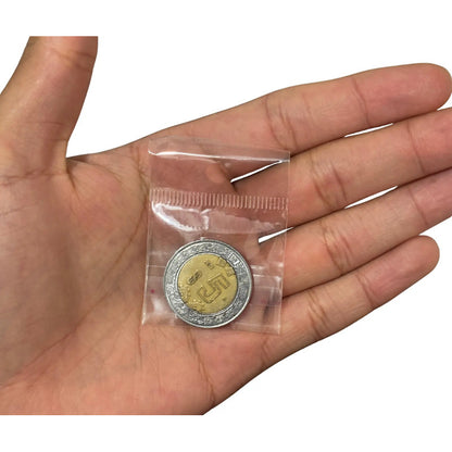 100 Unidades Bolsa Celofán 4x8cm Con Adhesivo Y Orificio Transparente 4x8cm
