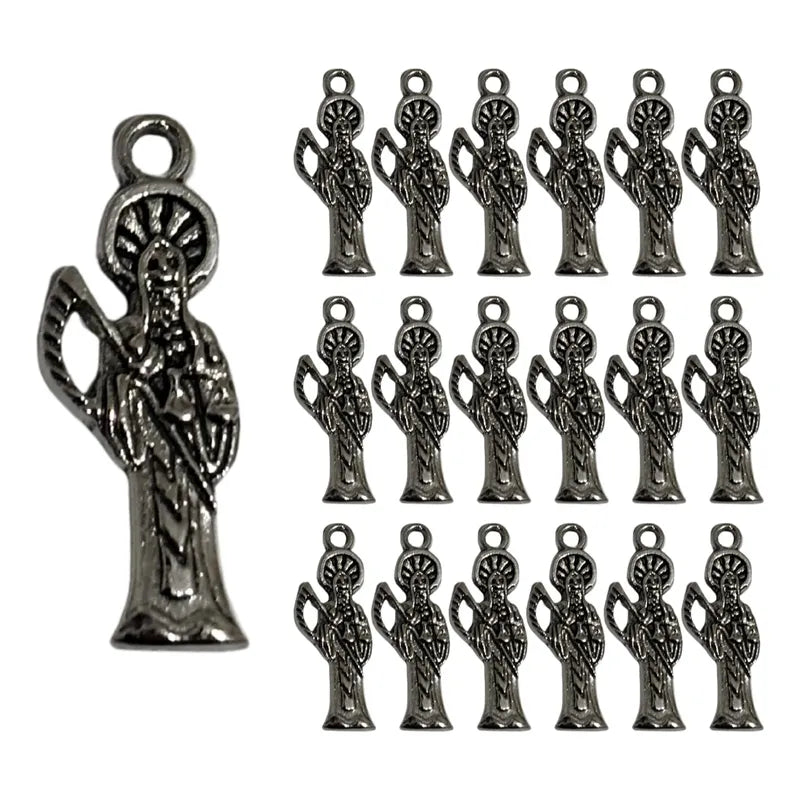 90 Piezas Dije Chico Santa Muerte Plateado