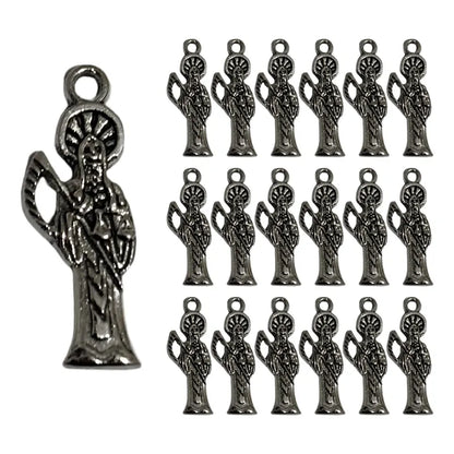 90 Piezas Dije Chico Santa Muerte Plateado