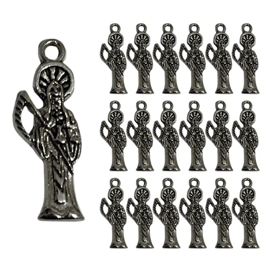 90 Piezas Dije Chico Santa Muerte Plateado