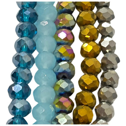 5 Tiras Cristal Checo Facetado 8mm Abalorio Bisutería 325pcs