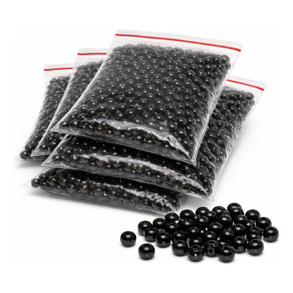250 Gramos Abalorio Perla De Vidrio Negra Redonda Bisutería Negro 8 Mm