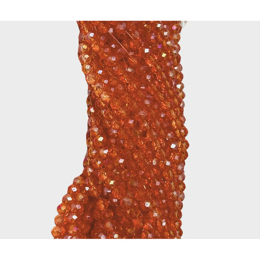 5 Tiras Cristal Checo Facetado 6mm Abalorio Bisutería 450pcs Naranja Transparente Tornasol