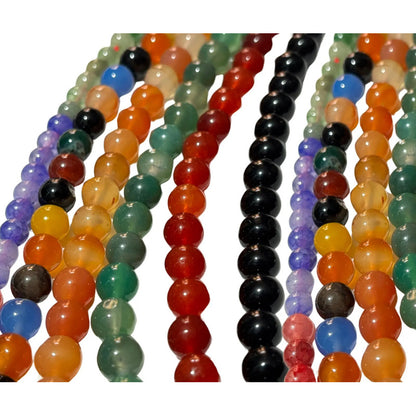 Ágata Piedra Tallada 8mm Con Orificio Para Pulseras