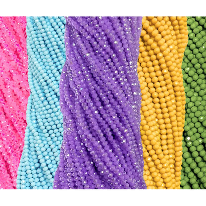5 Tiras Cristal Checo Facetado 4mm Abalorio Bisutería 600pcs