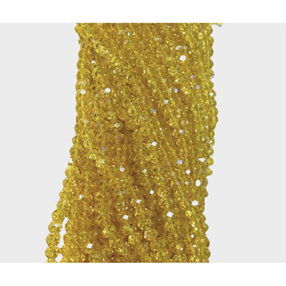 5 Tiras Cristal Checo Facetado 8mm Abalorio Bisutería 325pcs Amarillo Transparente Tornasol