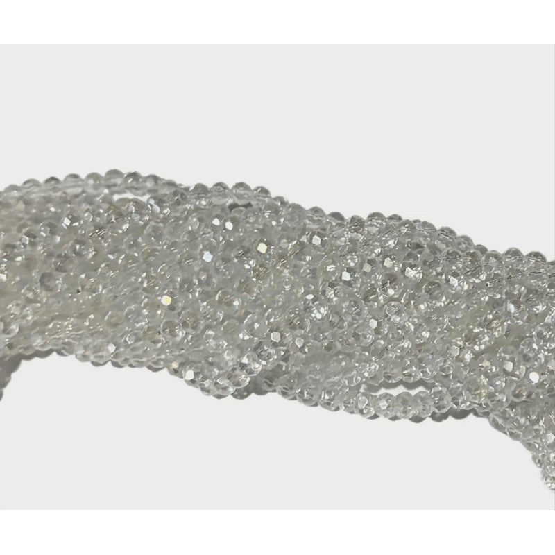 5 Tiras Cristal Checo Facetado 4mm Abalorio Bisutería 600pcs Transparente Tornasol