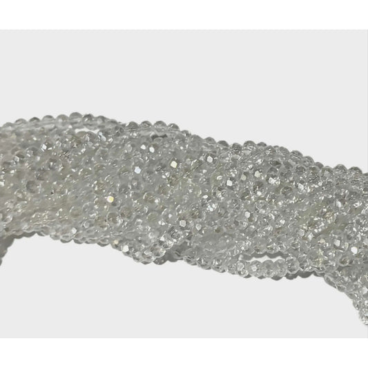 5 Tiras Cristal Checo Facetado 4mm Abalorio Bisutería 600pcs Transparente Tornasol