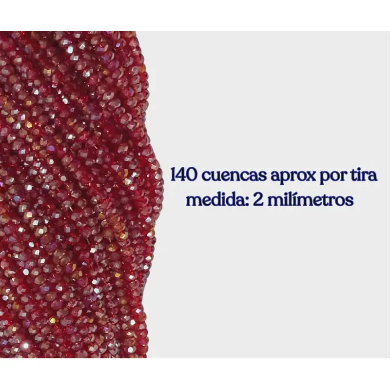 5 Tiras Cristal Checo Facetado 2mm Abalorio Bisutería 700pcs