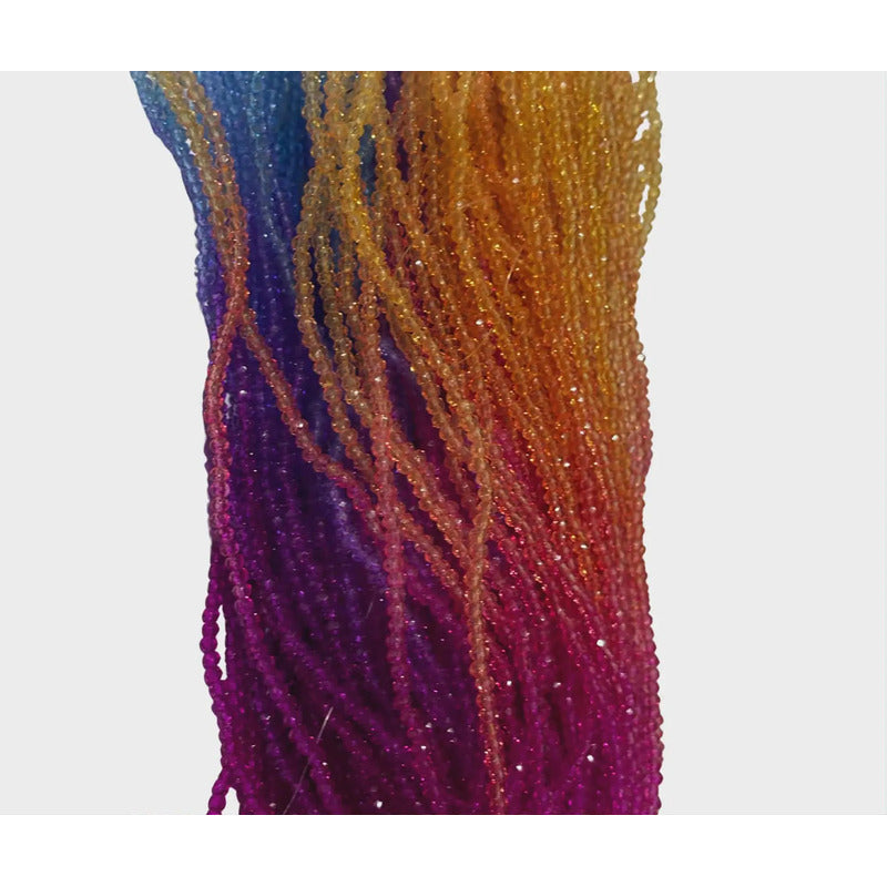 5 Tiras Cristal Checo Facetado 2mm Abalorio Bisutería 700pcs Multicolor