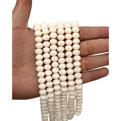 3tiras Cristal Checo Facetado 10mm Abalorio Bisutería 200pcs Crema