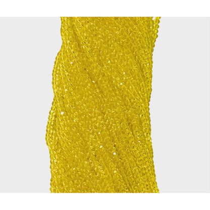 5 Tiras Cristal Checo Facetado 3mm Abalorio Bisutería 650pcs Amarillo Transparente