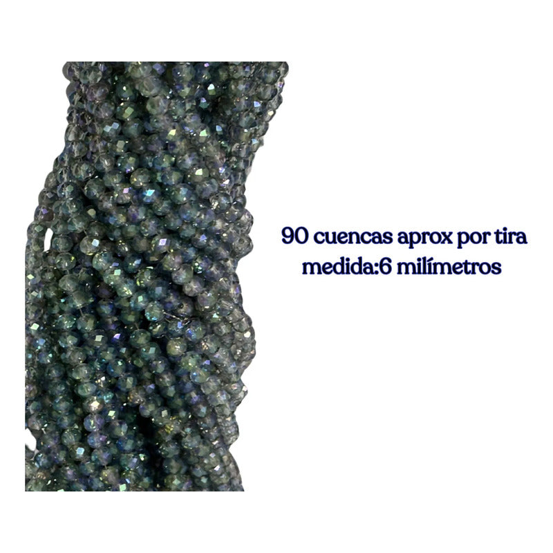 5 Tiras Cristal Checo Facetado 6mm Abalorio Bisutería 450pcs