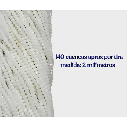 5 Tiras Cristal Checo Facetado 2mm Abalorio Bisutería 700pcs