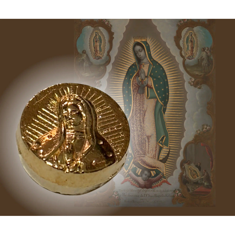 50 Grms Abalorio Separador Con Grabado Virgen De Guadalupe